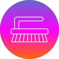 Cleaning Brush Line Gradient Circle Icon vector