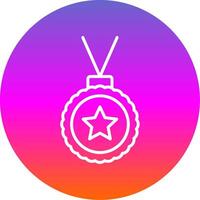 Medal Line Gradient Circle Icon vector