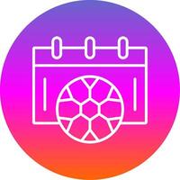 Football Schedule Line Gradient Circle Icon vector