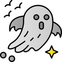 fantasma lleno degradado icono vector