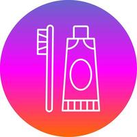 Toothpaste Line Gradient Circle Icon vector