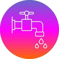 Water Tap Line Gradient Circle Icon vector