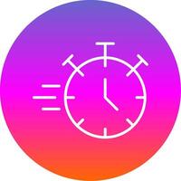 Stopwatch Line Gradient Circle Icon vector