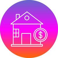 Home Loan Line Gradient Circle Icon vector