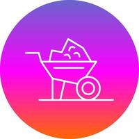 Wheelbarrow Line Gradient Circle Icon vector