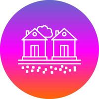 Residential Area Line Gradient Circle Icon vector