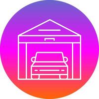 Garage Line Gradient Circle Icon vector