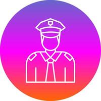 Policeman Line Gradient Circle Icon vector