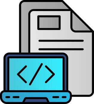 codificación lleno degradado icono vector