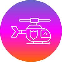 Police Helicopter Line Gradient Circle Icon vector