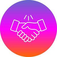 Handshake Line Gradient Circle Icon vector