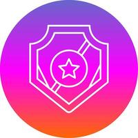 Police Badge Line Gradient Circle Icon vector