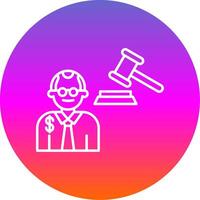 Judge Giving Order Line Gradient Circle Icon vector