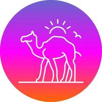 Camel Line Gradient Circle Icon vector