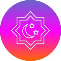 Islamic Star Line Gradient Circle Icon vector