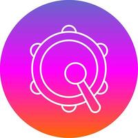 Tambourine Line Gradient Circle Icon vector