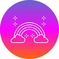 Rainbow Line Gradient Circle Icon vector