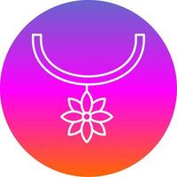 Flower Necklace Line Gradient Circle Icon vector