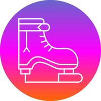 Ice Skate Line Gradient Circle Icon vector