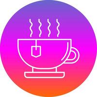 Hot Tea Line Gradient Circle Icon vector