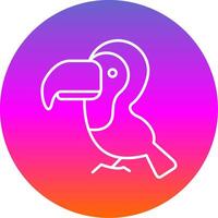 Toucan Line Gradient Circle Icon vector