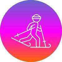 Ski Line Gradient Circle Icon vector