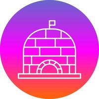 Igloo Line Gradient Circle Icon vector