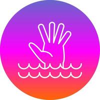 Drowning Line Gradient Circle Icon vector