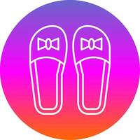 Slippers Line Gradient Circle Icon vector