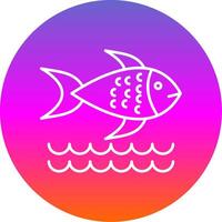 Fish Line Gradient Circle Icon vector