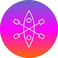 Kayak Line Gradient Circle Icon vector