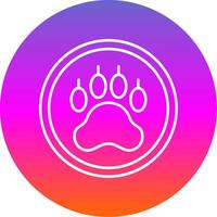 Pawprint Line Gradient Circle Icon vector