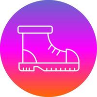 Boot Line Gradient Circle Icon vector