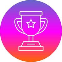 Trophy Line Gradient Circle Icon vector