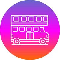doble autobús línea degradado circulo icono vector