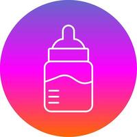 Baby Bottle Line Gradient Circle Icon vector