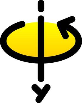 3d rotate y axis Filled Gradient Icon vector