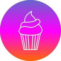 Cupcake Line Gradient Circle Icon vector