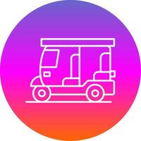 Rickshaw Line Gradient Circle Icon vector