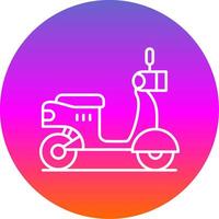 scooter línea degradado circulo icono vector