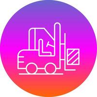 Forklift Line Gradient Circle Icon vector