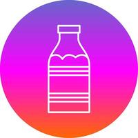 Milk Bottle Line Gradient Circle Icon vector