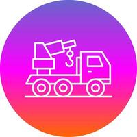 Crane Truck Line Gradient Circle Icon vector