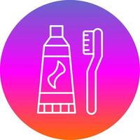 Tooth Paste Line Gradient Circle Icon vector