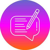Write Message Line Gradient Circle Icon vector