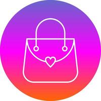 Purse Line Gradient Circle Icon vector