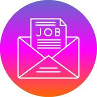 Job Offer Line Gradient Circle Icon vector