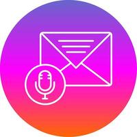 Audio Message Line Gradient Circle Icon vector
