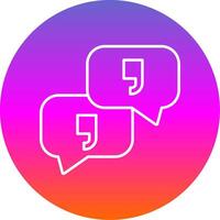 Quotation Line Gradient Circle Icon vector