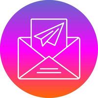 Paper Plane Line Gradient Circle Icon vector